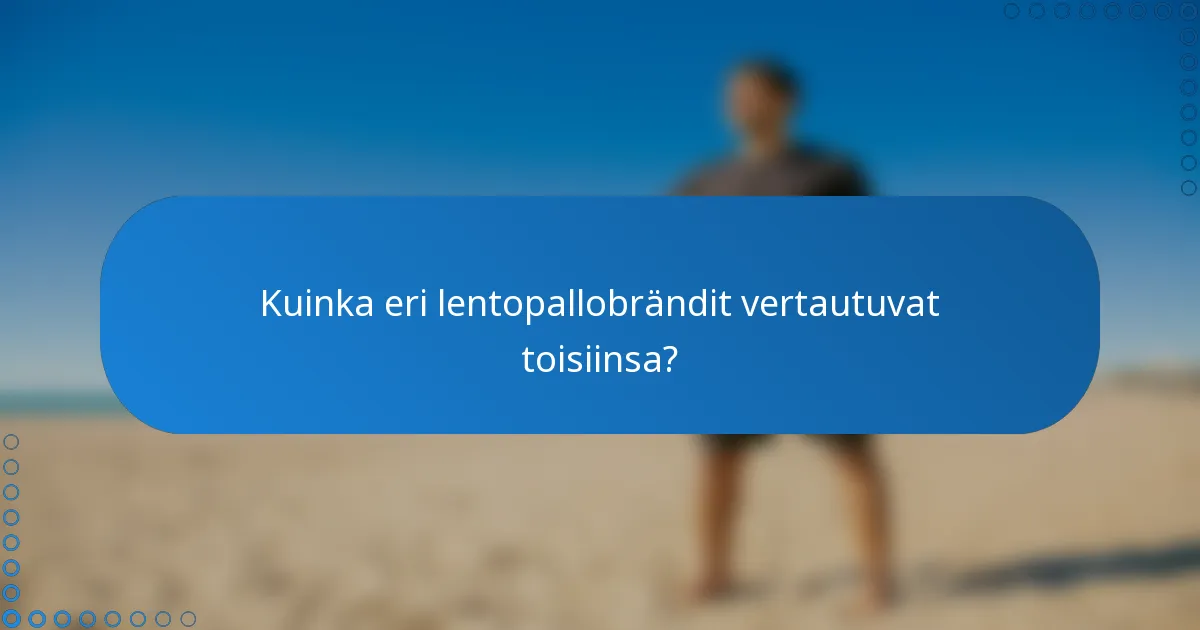 Kuinka eri lentopallobrändit vertautuvat toisiinsa?