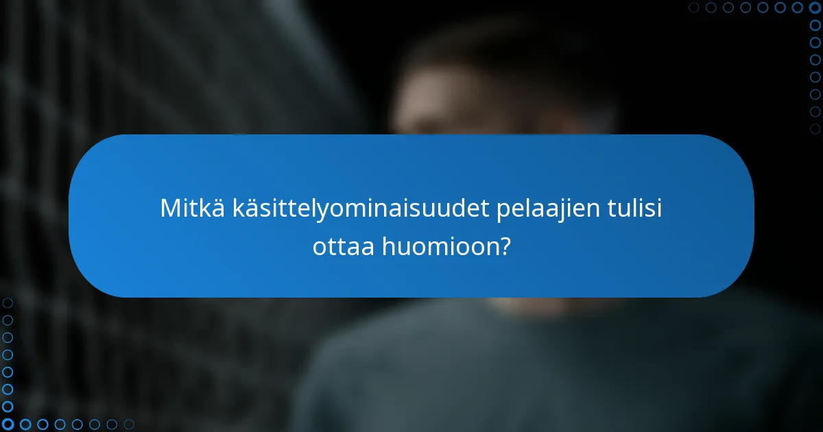 Mitkä käsittelyominaisuudet pelaajien tulisi ottaa huomioon?